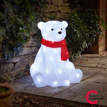 InLit Ice Polar Bear Christmas Decoration