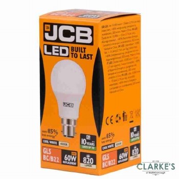 JCB LED 10W (60W) B22 Cool White Light Bulb