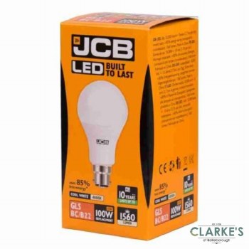 JCB LED 15W (100W) B22 Cool White Light Bulb