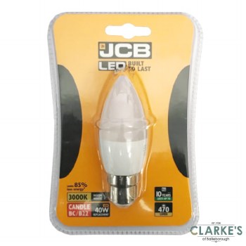JCB LED B22 6W Candle Bulb