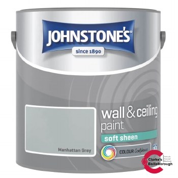 Johnstones Wall and Ceiling Soft Sheen Emulsion Paint 2.5L - Manhattan Grey
