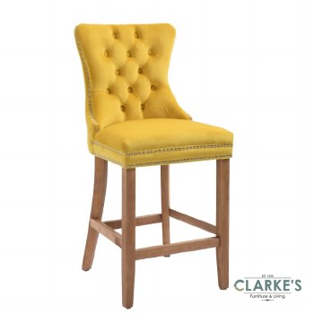 Kacey gold velvet bar stool