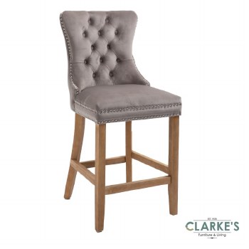 Kacey mink velvet bar stool