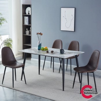 Kas Marble Effect Dining Table