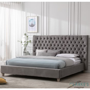 Kensington Velvet 6ft Bed Frame Viola Rocky