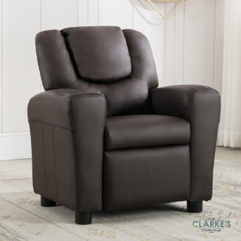 Kids Recliner Chair with Cup Holder Chocolate