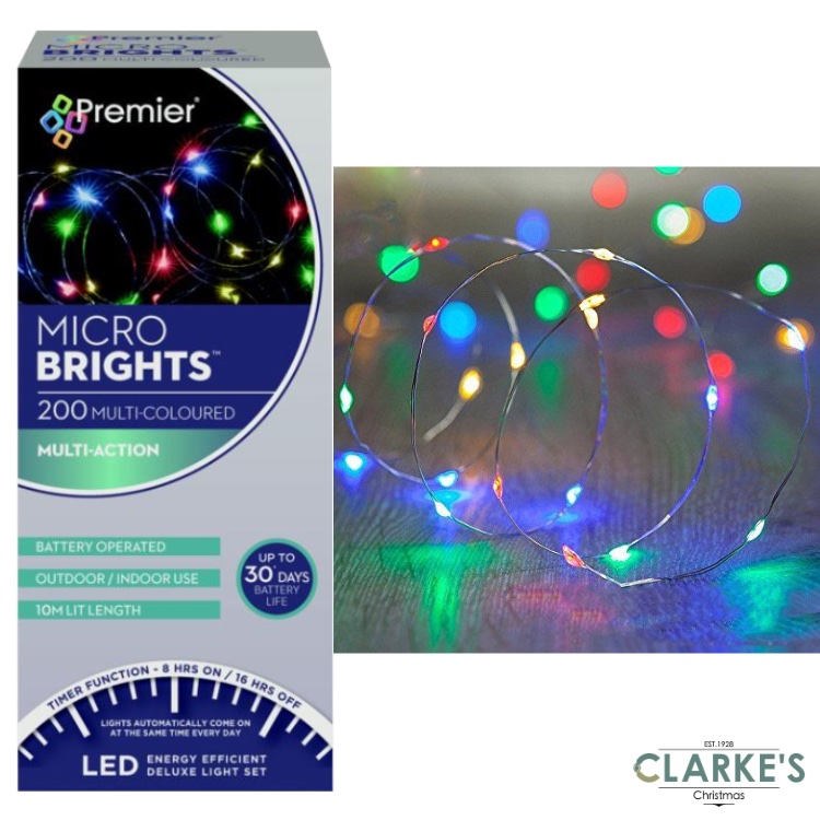 Premier Micro Brights LED Christmas Lights Battery Operated Timer Function