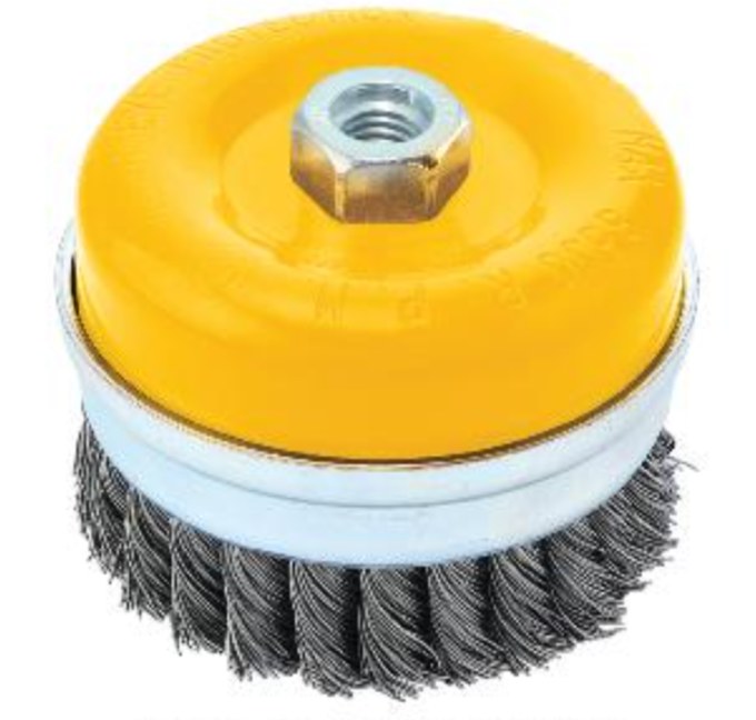 2 4/" Twist-Style Wire Cup Brush Wheel 8500 RPM