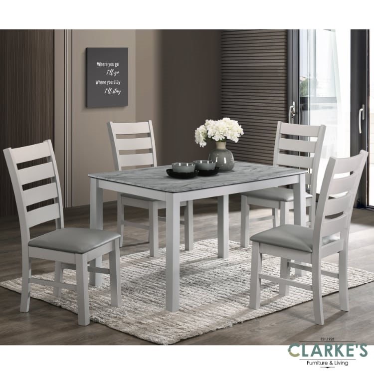 Dining Room Table And 4 Chairs : Costway Dining Set 5 Piece Silver