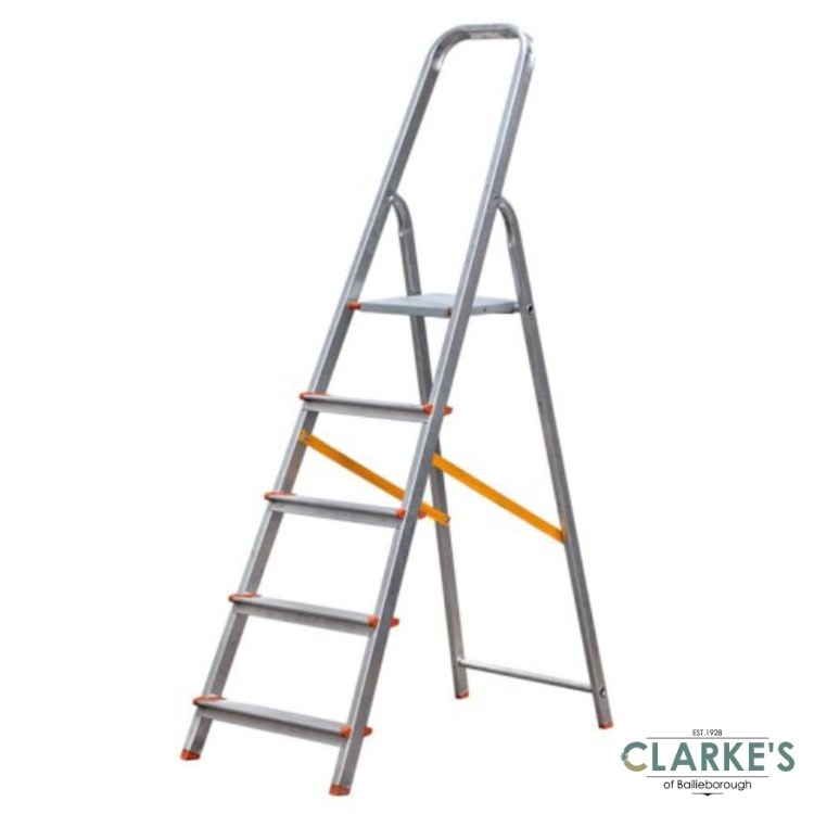 BuildWorx 5 Tread Aluminium Step Ladder Clarkes Bailieborough