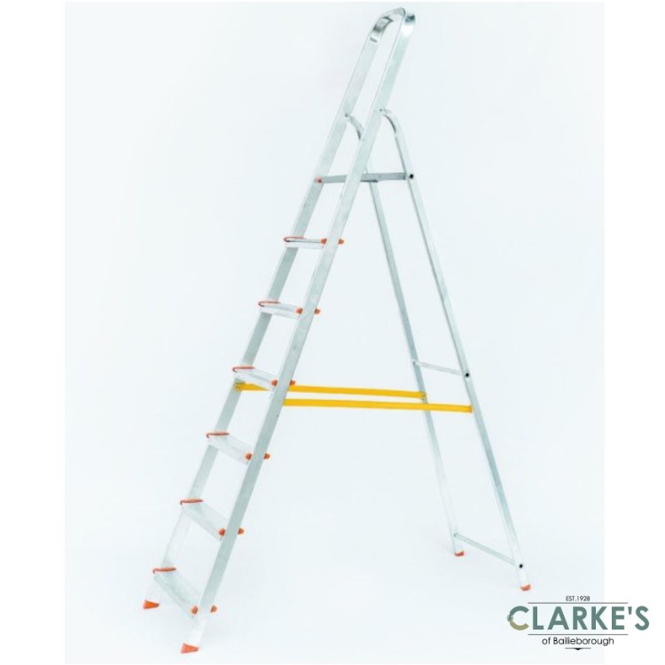 BuildWorx 7 Tread Aluminium Step Ladder Clarkes Bailieborough