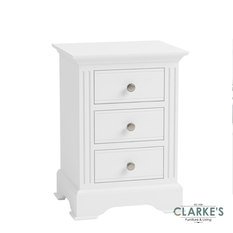 Eva White Collection Large Bedside Locker Clarkes Bailieborough