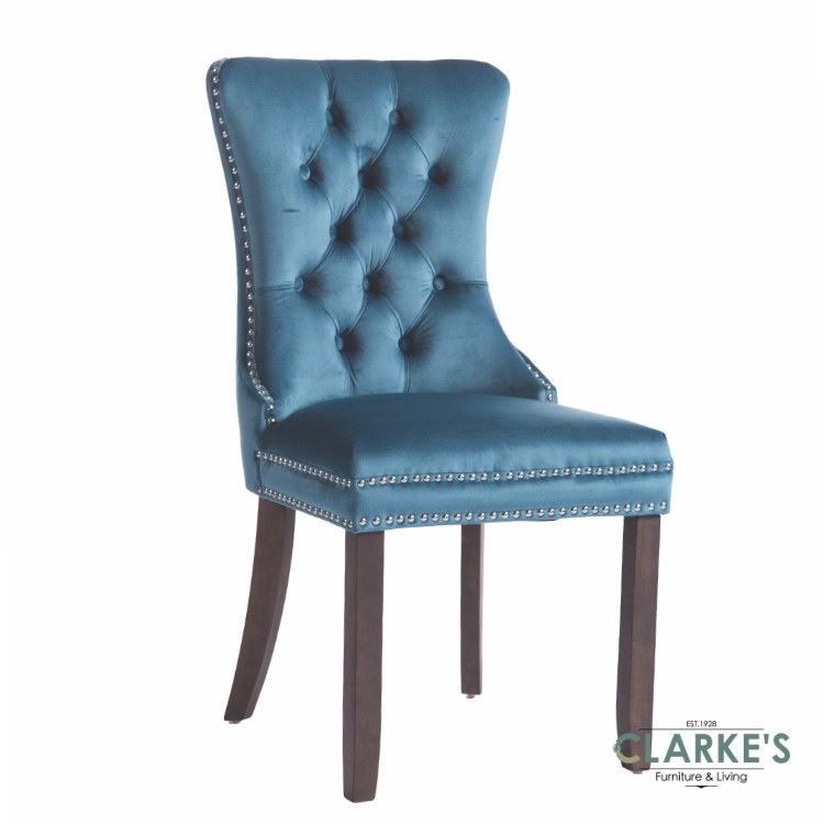 Kacey Teal Velvet Dining Chair Clarkes Bailieborough Kacey Teal Velvet Dining Chair