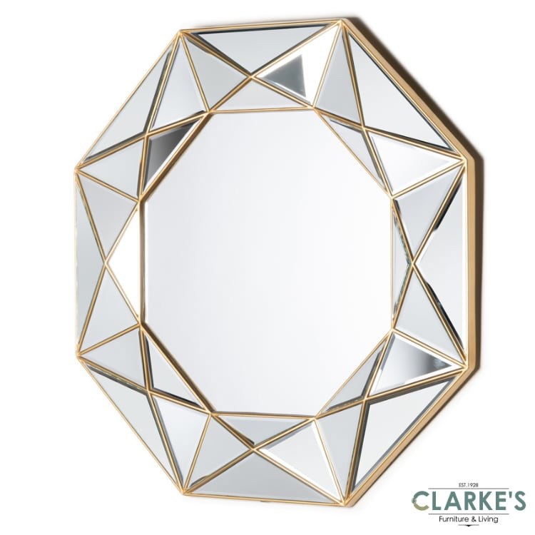 Prism Geo Gold Wall Mirror 90cm Clarkes Bailieborough Prism Geo Gold Wall Mirror 90cm