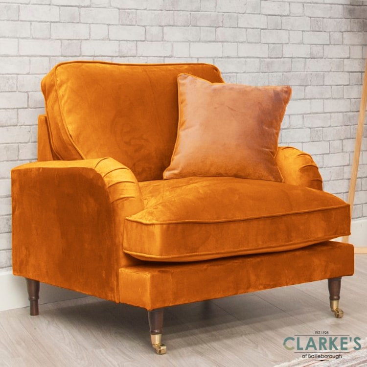 Rupert Velvet Armchair Orange
