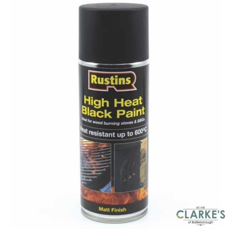 Rustins Heat Resistant Spray Paint Black Clarkes Bailieborough
