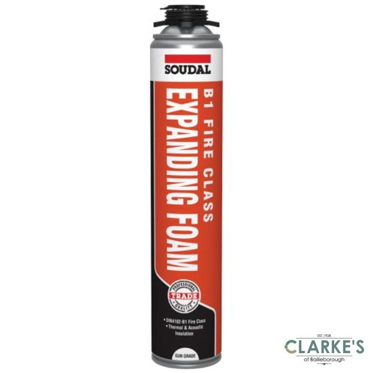 Soudal B1 Fire Rated Expanding Foam Gun Grade 750ml - Clarkes Bailieborough