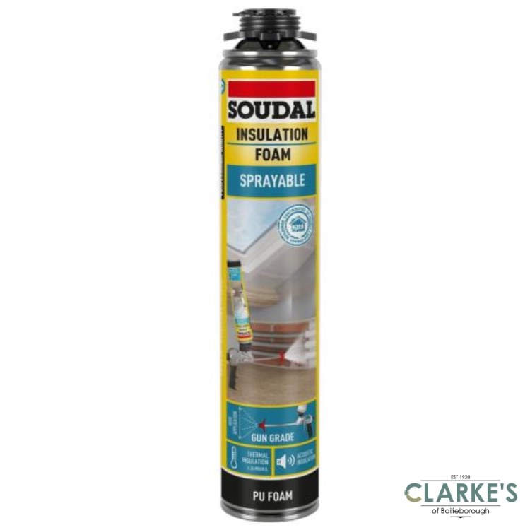 Soudal Sprayable Insulation Foam Gun Grade 700ml Clarkes Bailieborough