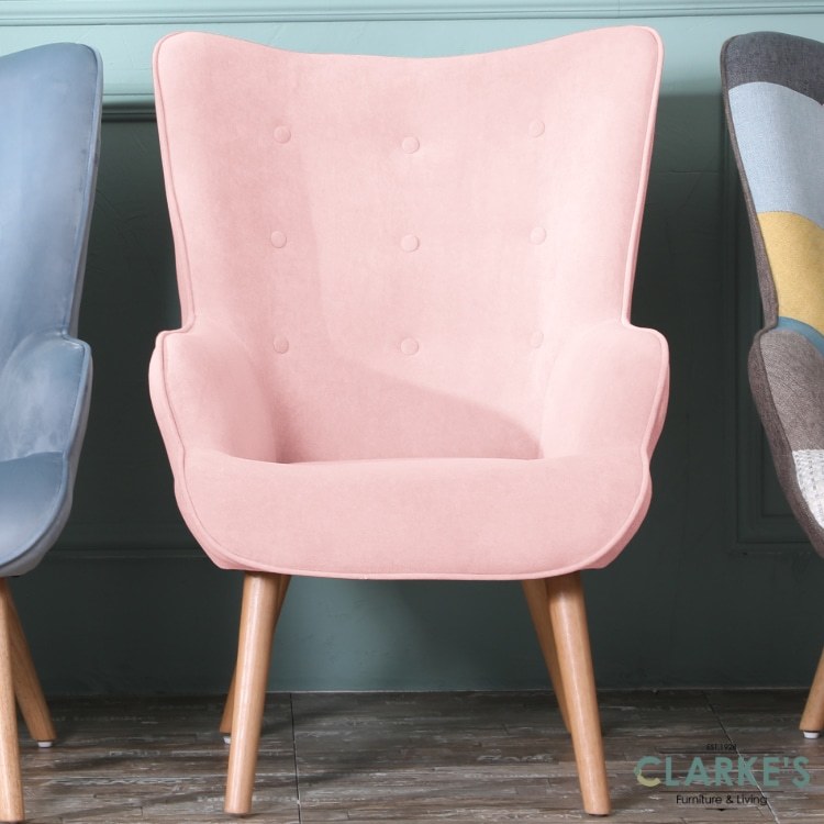 Taylor pink velvet accent chair