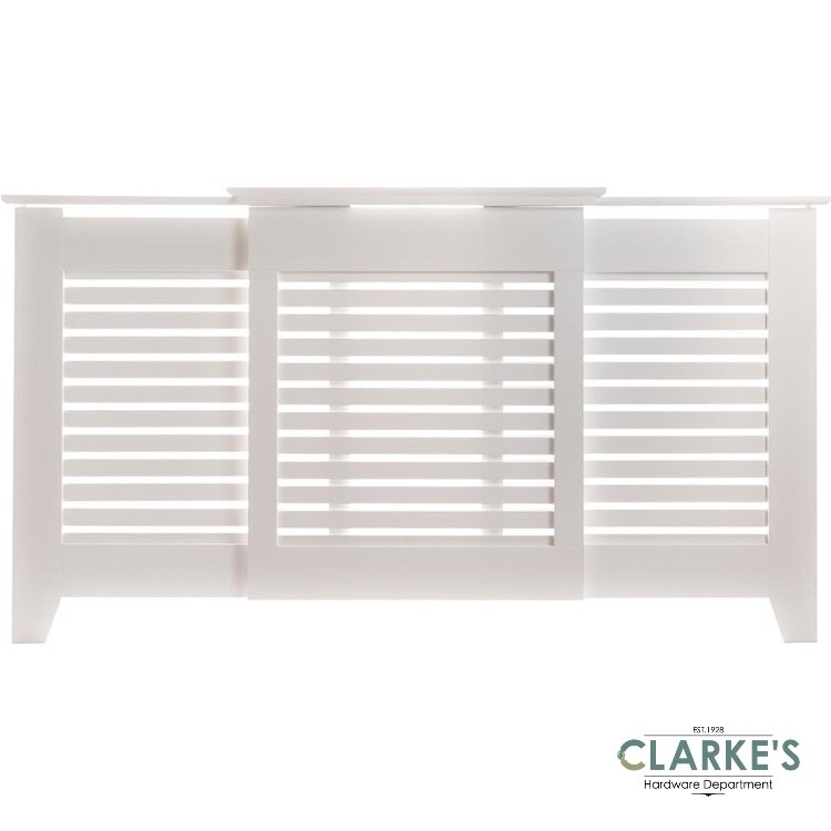Contemporary White Adjustable Radiator Cover Large Clarkes