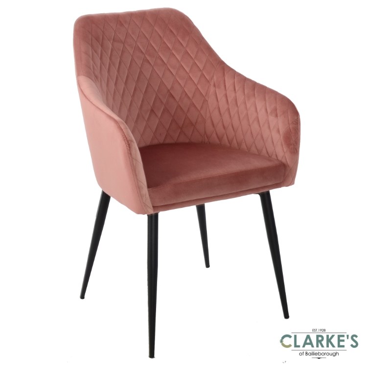 Blush Pink Rosa Velvet Dining Chair Etta Avenue™ Euclid Modern