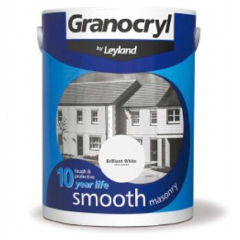 Leyland Granocryl Smooth Masonry Paint Brilliant White 2.5 Litre