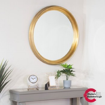 Lily Round Mirror Gold 90cm