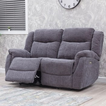 Lorenza Power Recliner 2 Seater Sofa Dark Grey