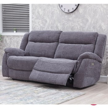 Lorenza Power Recliner 3 Seater Sofa Dark Grey