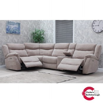 Lorenza 5 Piece Power Recliner Corner Sofa with Console