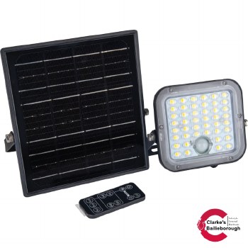 Luceco Mensa Outdoor 10W Solar Floodlight with PIR Sensor