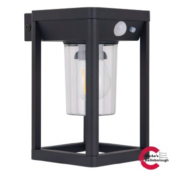 Luceco Filament Decorative Solar Wall Light with PIR Sensor Black