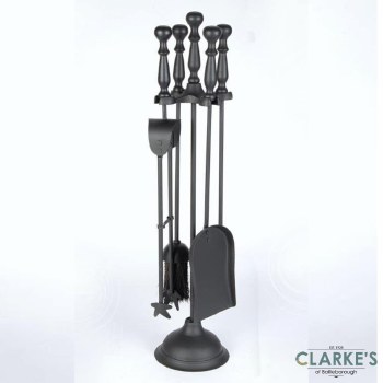 Mansion Black Ball Top Companion Set 25"