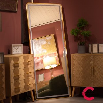 Modena LED Cheval Mirror Gold