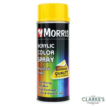Morris Acrylic Spray Paint RAL 1023 Traffic Yellow 400 ml
