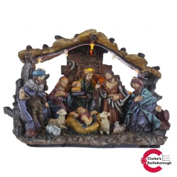 Christmas Nativity Set With Lights