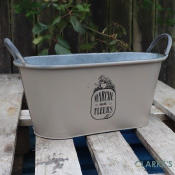 Nature Flower Planter with Metal Handles Taupe
