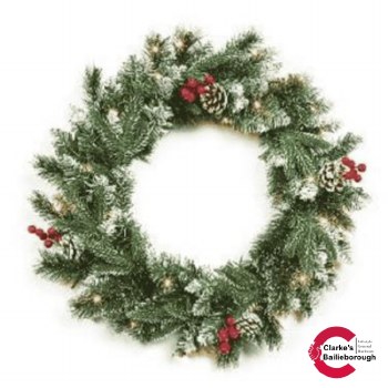 New Jersey Pre-Lit Wreath 50cm