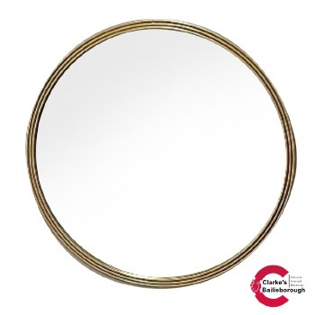 Odessa Round Wall Mirror Gold 90cm