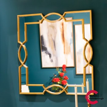 Odessa Square Wall Mirror Gold 80cm