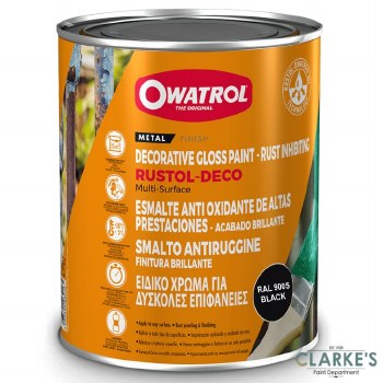 Owatrol Deco Multi-Surface Gloss Paint 750ml Black 9005
