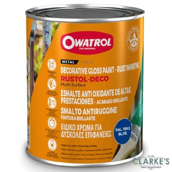 Owatrol Deco Multi-Surface Gloss Paint 750ml Blue 5002