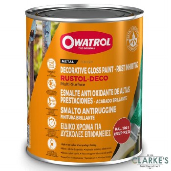 Owatrol Deco Multi-Surface Gloss Paint 750ml Deep Red 3001