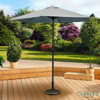 Pagoda Aluminium Crank and Tilt Garden Parasol Grey 2.5 Meter