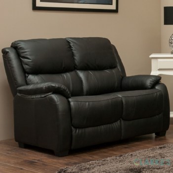 Parker 2 Seater Fixed Sofa Black
