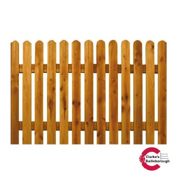 Round Top Picket Fence Panel 1.8 x 1.2m