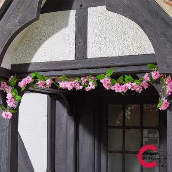 Pink Blossoms Artificial Floral Garland for Indoor and Outdoor Decor