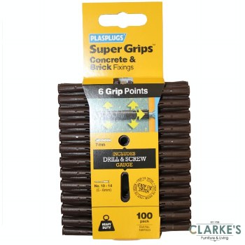 Plasplugs Originals Heavy Duty Concrete & Brick Plugs | 100 Pack