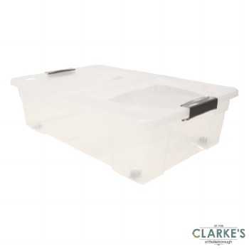 Plastic Storage Box with Centre Hinged Lid 28 Litre