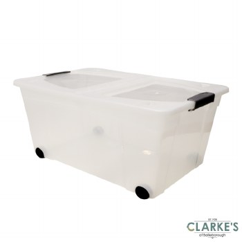 Plastic Storage Box with Centre Hinged Lid 60 Litre